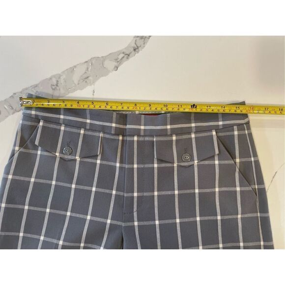 Cartonnier Anthropologie Gray Gridlock Checkered Crop Pants Sz 6 - Picture 5 of 9